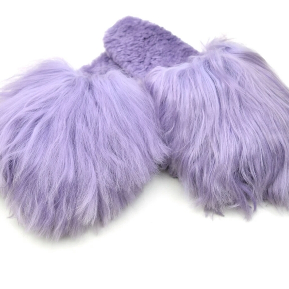 Arianna Bohling Shoes - Ariana Bohling Suri Alpaca Slippers Lavender